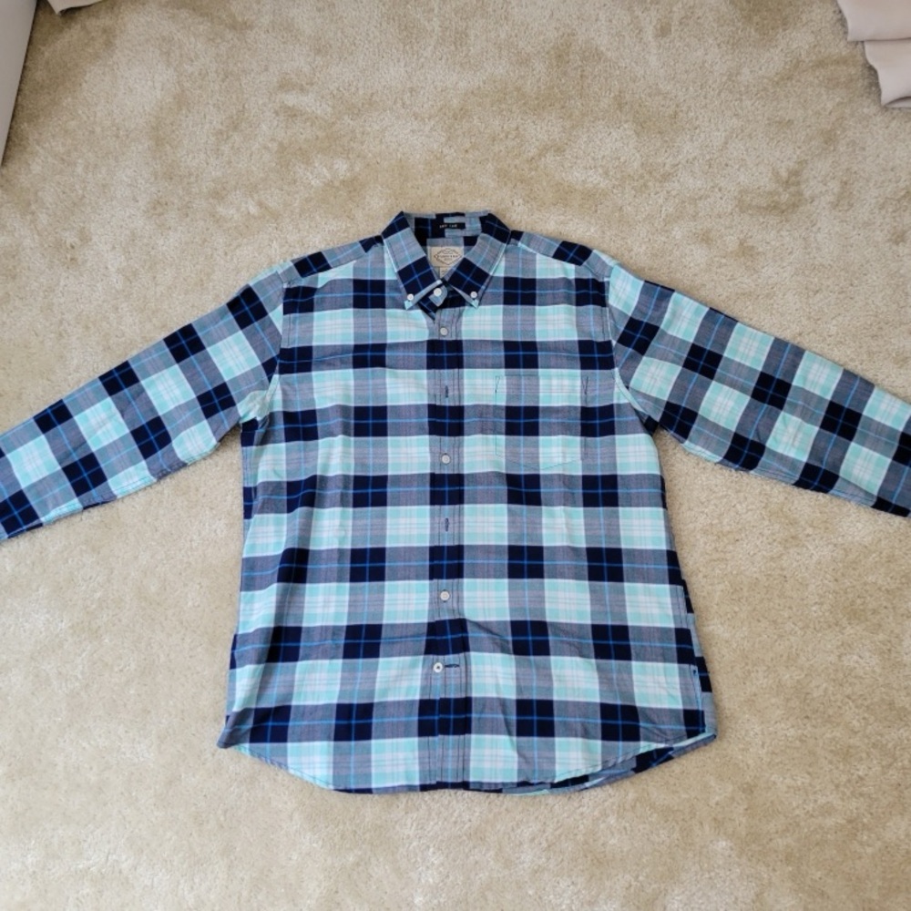 Men's Blue Plaid Shirt